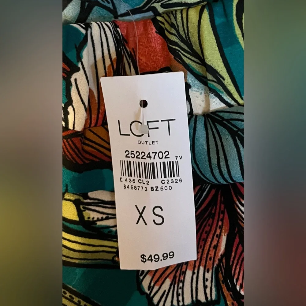 LOFT Hawaiian Tropical Floral Tiered Skirt size XS - Picture 11 of 12